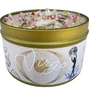 VIRGO Crystal Flower Candle! Zodiac Birthday Gift